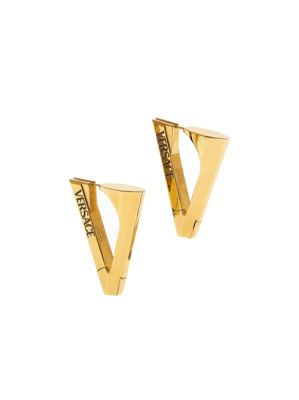 Versace - Vゴールドトーンフープピアス をオンライン購入