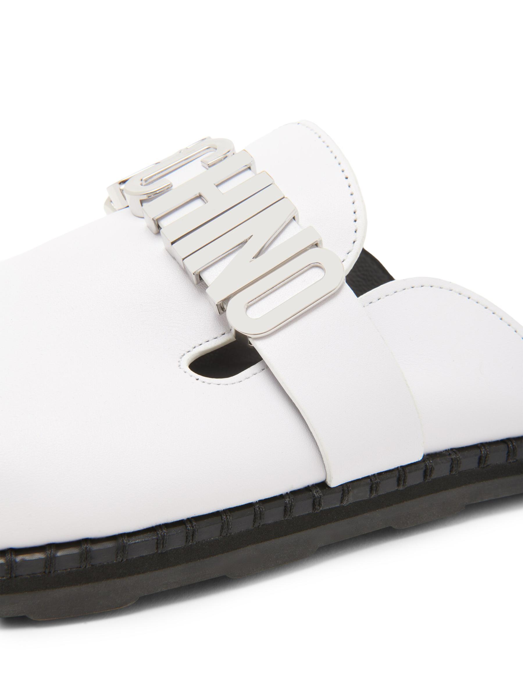 【関税＆送料込み】Moschino Leather Mules Moschino Men's Calfskin Leather Logo Mules | Neiman Marcus