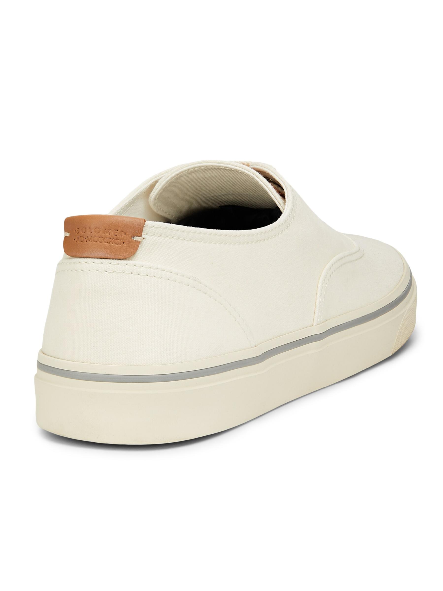 Shop Brunello Cucinelli - Canvas & Leather Low-Top Sneakers