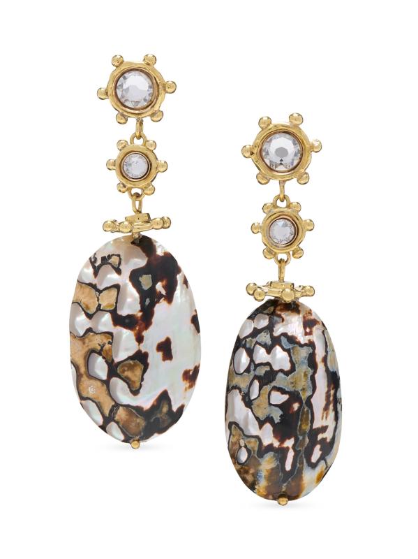Shop Ulla Johnson Fiori Goldtone, Shell Glass Crystal Drop