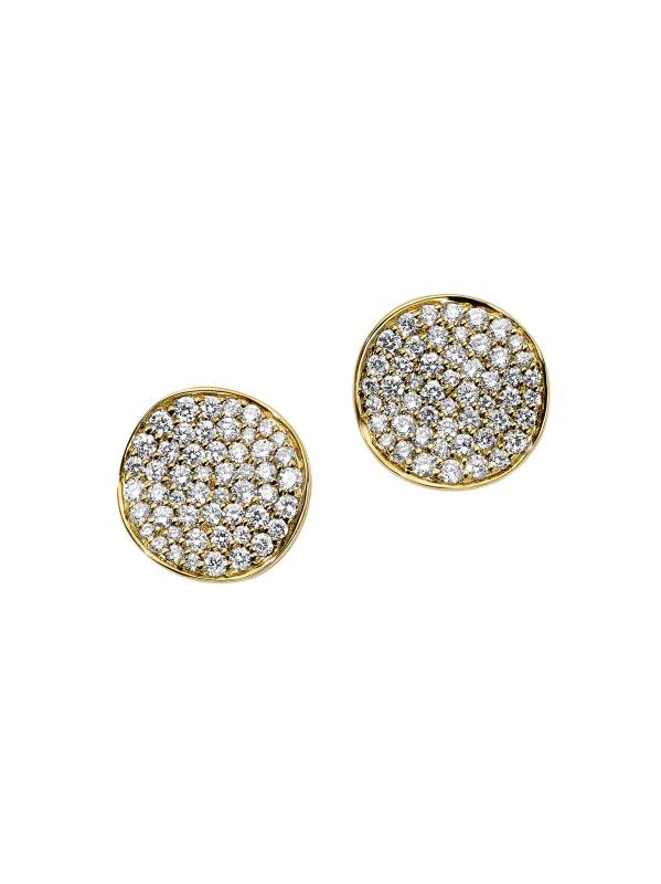 أقراط ستاردست من الذهب الأصفر عيار 18 قيراطًا وأقراط مرصعة بالألماس عيار 0.51 TCW