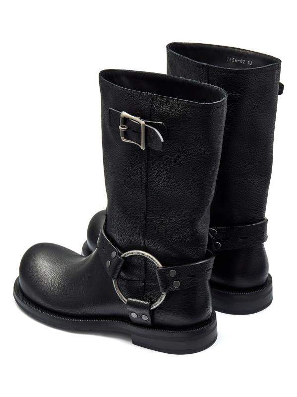 #3: أحذية موتو الجلدية على شكل O-Ring - أسود