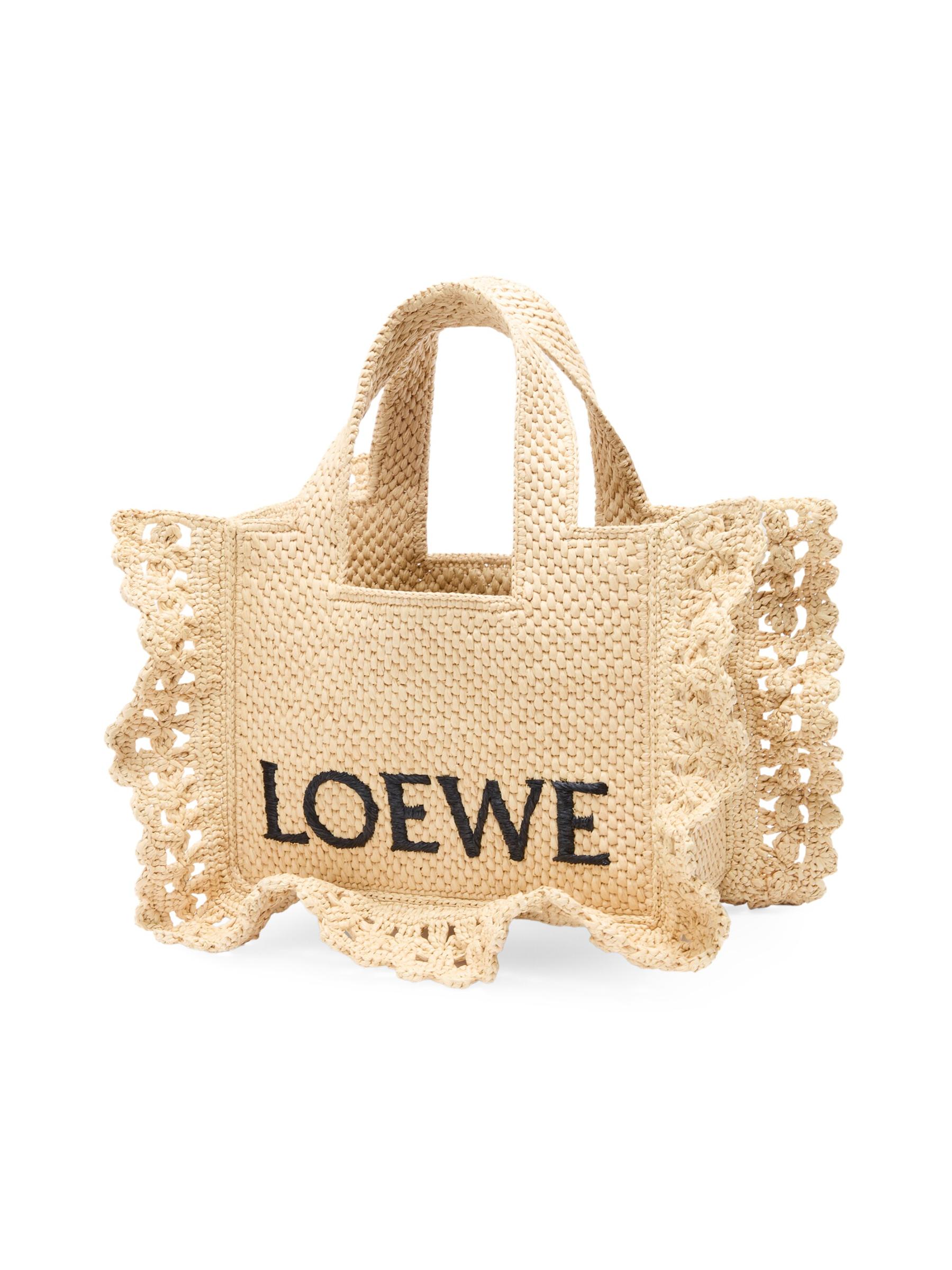 【LOEWE】パウラズイビサラフィアサンハット Loewe - LOEWE×Paula's イビサ ミニ スリット ラフィア トート