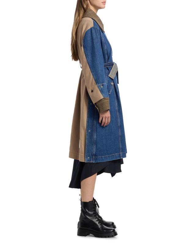 3.1 Phillip Lim - デニム・チェック・コンボ・トレンチ を