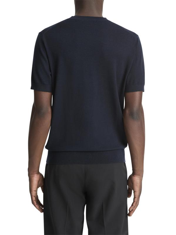 #3: سترة بأكمام قصيرة ورقبة مستديرة من الصوف والكشمير خفيفة الوزن - ساحلي