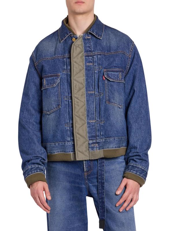 ジャケット・アウター sacai Levi's Denim Reversible Blouson3/L Levi's® X Sacai Men's Denim X Nylon Twill Reversible Blouson