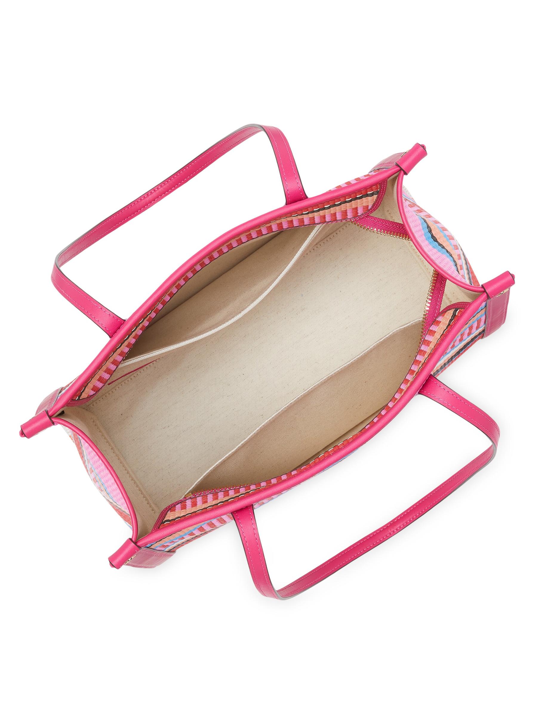 kate spade 編み込みストロートートバッグ Kate Spade New York - マーケット・ストライプ編みストロー