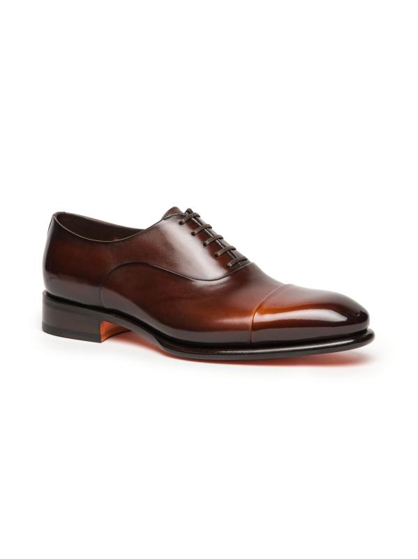 Shop Santoni Carter Cap-Toe Leather Oxfords Saks Fifth Avenue