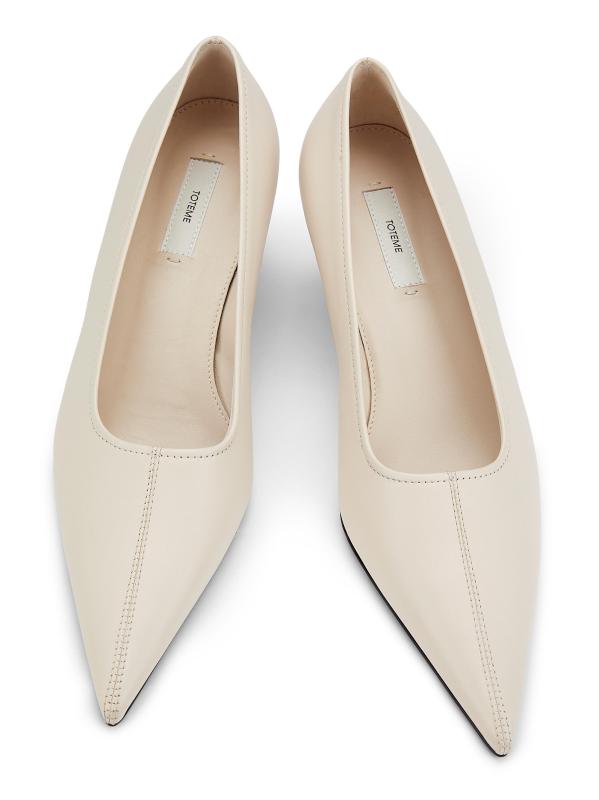 #4: مضخات إسفين من جلد نابا مقاس 55 مم من Sharp - أبيض