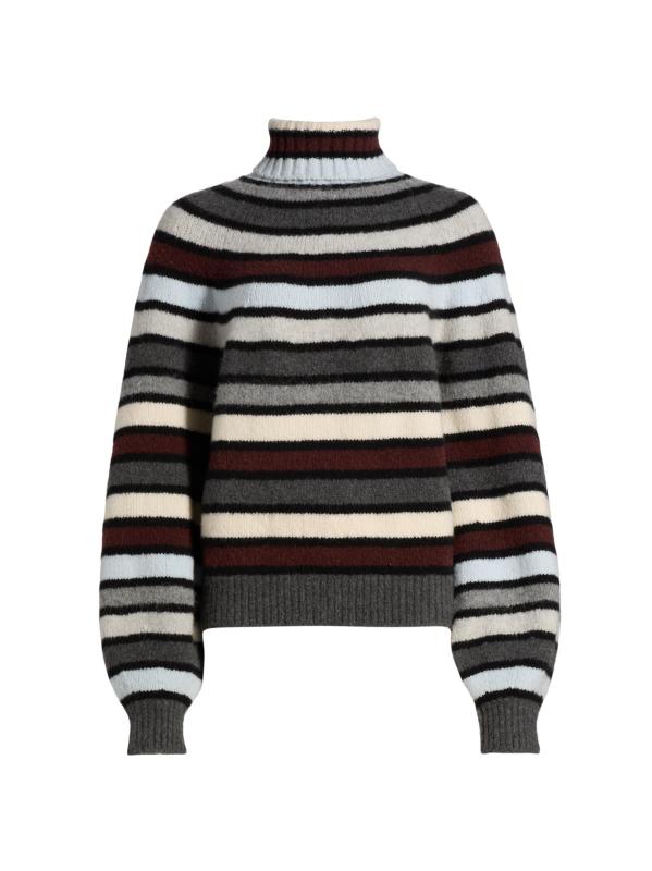 سترة كبيرة الحجم من مزيج الكشمير المقلم من Danea