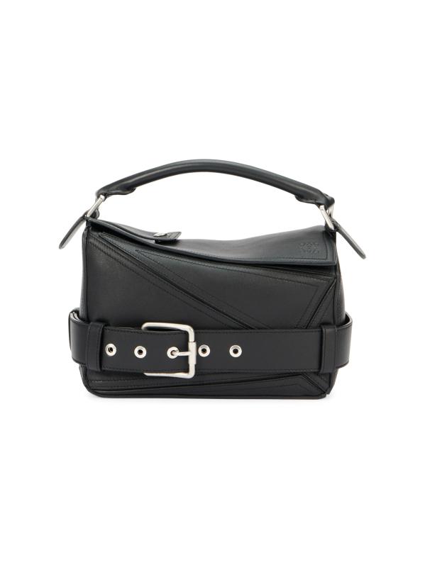 独自のデザインと上質な素材感【LOEWE】Puzzle バイカーバッグ Small Puzzle Biker bag in shiny calfskin Black - LOEWE