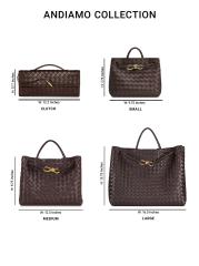ハンドバッグ BV503 ANDIAMO Bottega Veneta Andiamo Slip Intrecciato Leather Zip Card