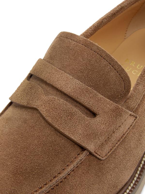 送関込■BRUNELLO CUCINELLI■編込みスエード ペニーローファー Brunello Cucinelli - スエードペニーローファー をオンライン