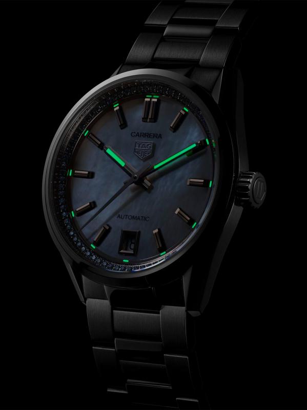 #7: ساعة كاريرا من الفولاذ المقاوم للصدأ وعرق اللؤلؤ وبسوار ألماس عيار 0.28 TCW/36 مم - أم اللؤلؤ