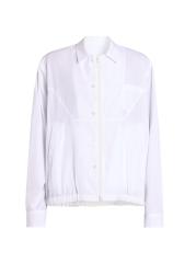 sacai ポプリンシャツ　ホワイト　ドローコード　ボタンダウン　サイズ2 sacai ポプリンシャツ ホワイト ドローコード ボタンダウン