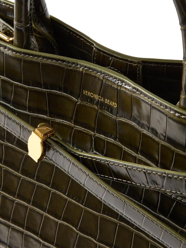 #5: حقيبة بمقبض علوي من الجلد المنقوش بالتماسيح - شجر السرو