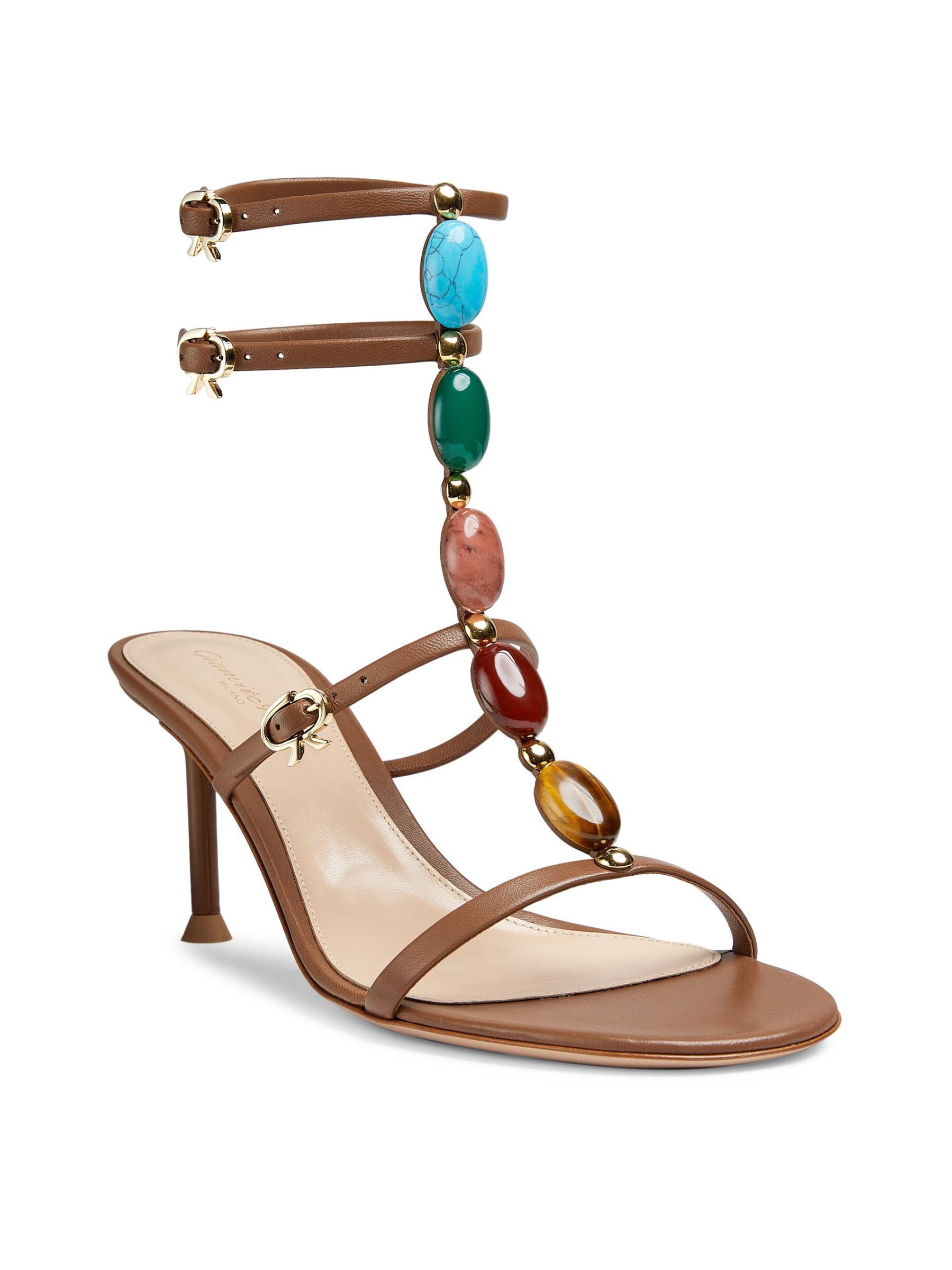 Gianvito Rossi>>シャンティレザーエスパドリーユサンダル Gianvito Rossi - シャンティ 70MM ナッパ・レザー・サンダル を