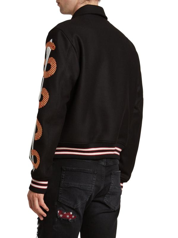 Amiri - ボーンズ・ウール・ブレンド・バーシティ・ジャケット
