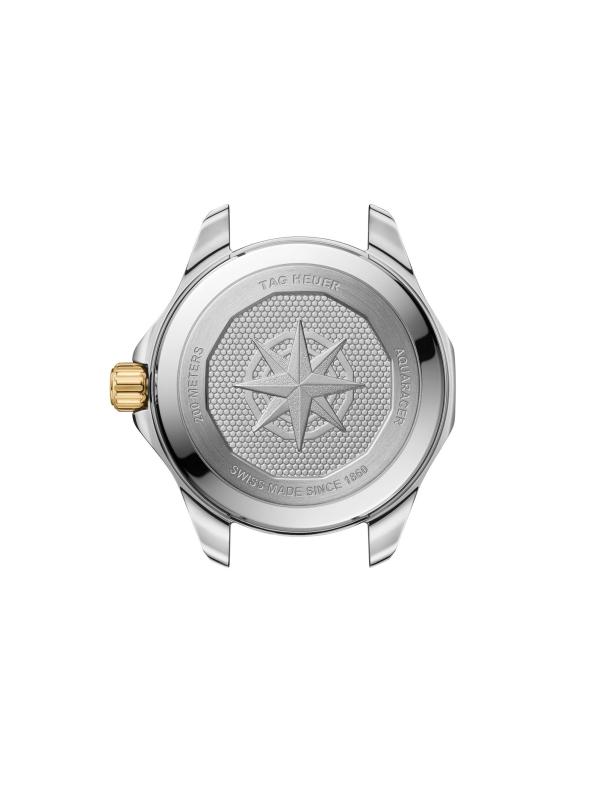 #6: ساعة أكواريسر من الذهب الأصفر عيار 18 قيراط والفولاذ المقاوم للصدأ وبسوار ألماس 0.15 TCW/34 مم - STAINLES SSTEEL