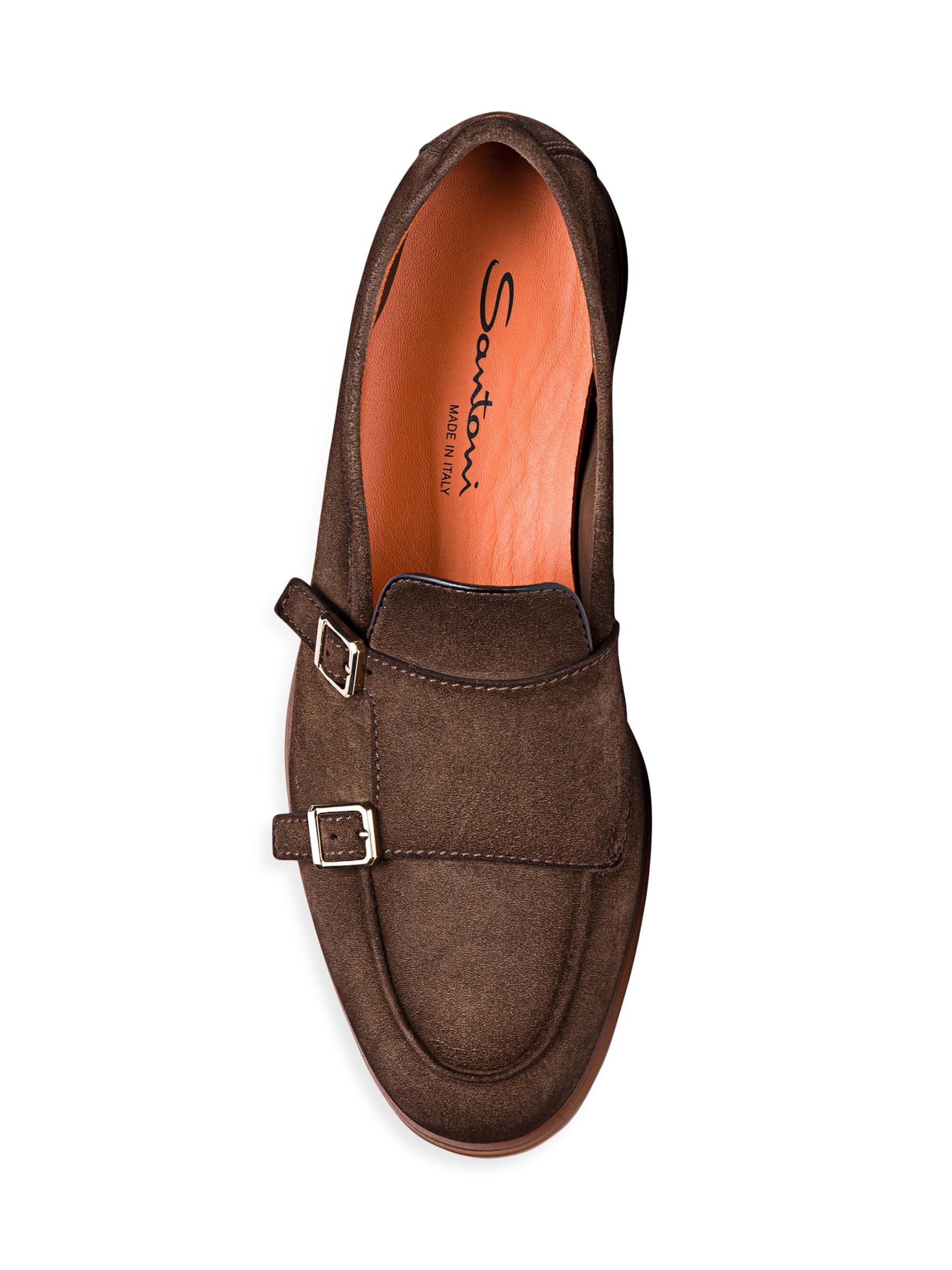 希少【Santoni】スエード ダブルバックルドライビングローファー 希少【Santoni】スエード メンズ ダブルバックルローファー