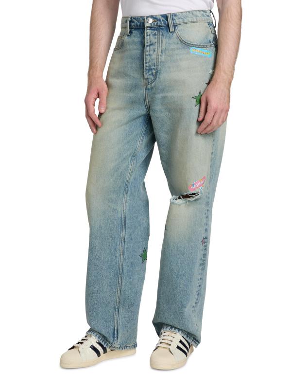 #3: بنطال جينز فضفاض مستقيم - غسيل خفيف