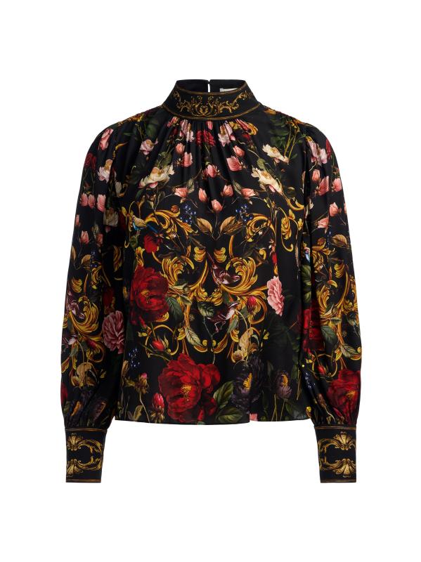 بلوزة بقبة مدورة مطبوعة من ماريون