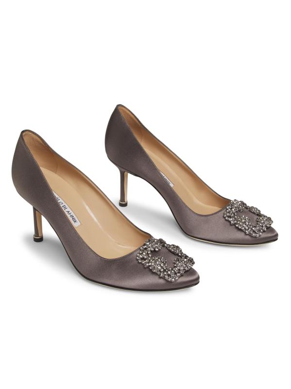 Manolo Blahnik - ハンギシ 70MM クリスタル装飾サテン