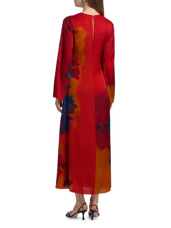 #4: فستان بايتون الطويل من الحرير المزهّر - طباعة زهور الجنة