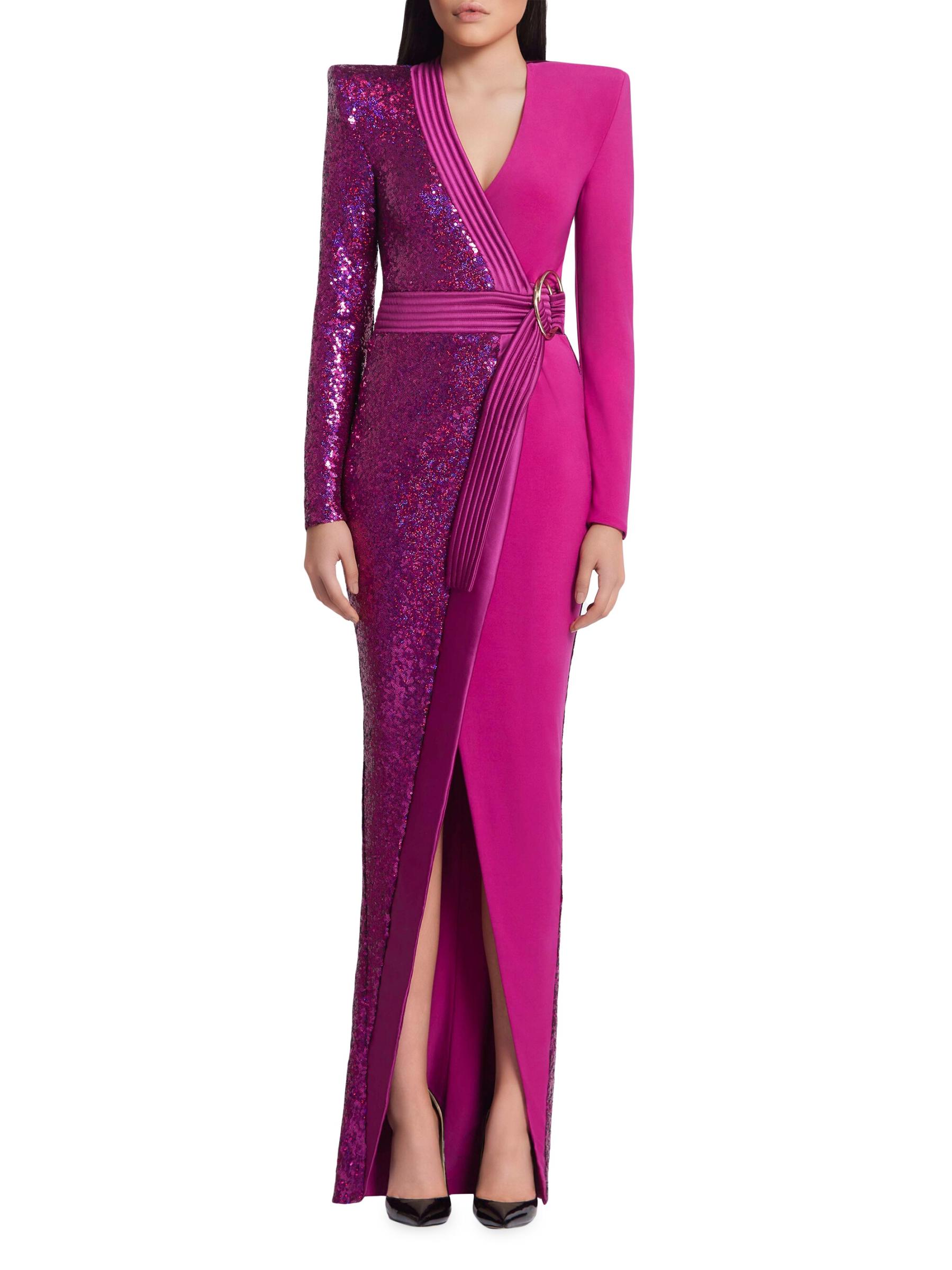 【MAC DUGGAL】ティアードチュールガウン 黒スパンコール クロコダイル クラッチバッグ セカンドバッグ ハンドバッグ