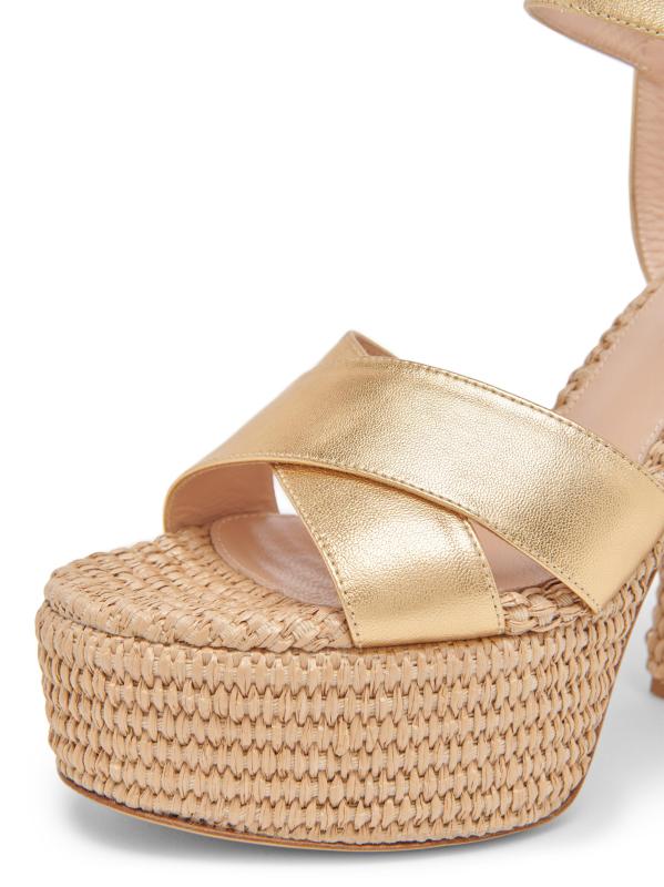 #5: صندل بيبي الجلدي والرافيا بلاتفورم - نهر ميكونغ الطبيعي