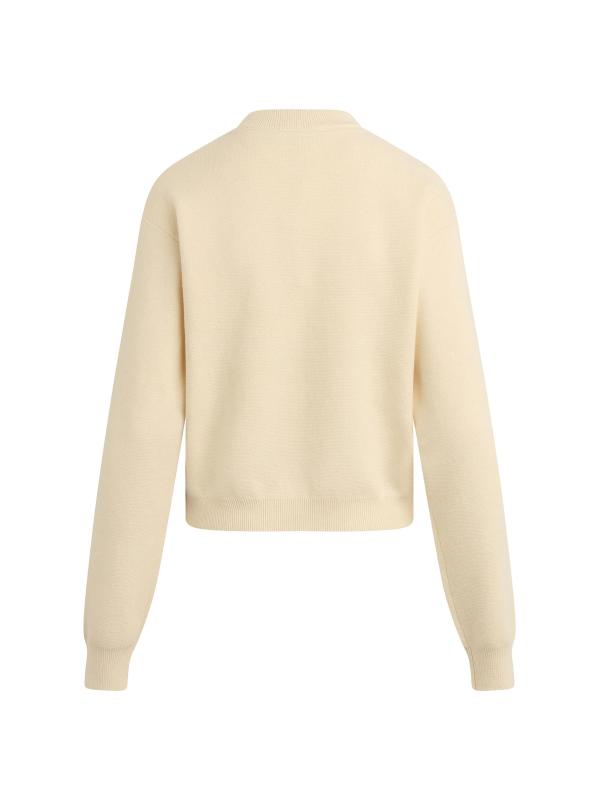 #2: سويت شيرت من القطن والكشمير بشعار Tatigation Sisters - كريم