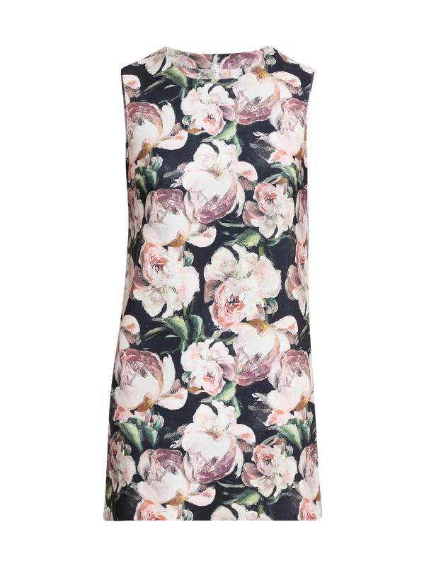 فستان بيوني قصير بدون أكمام