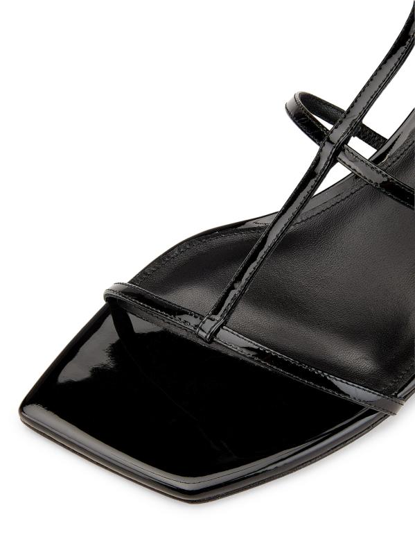 #6: صندل أماندا 60 مم من الجلد اللامع - أسود