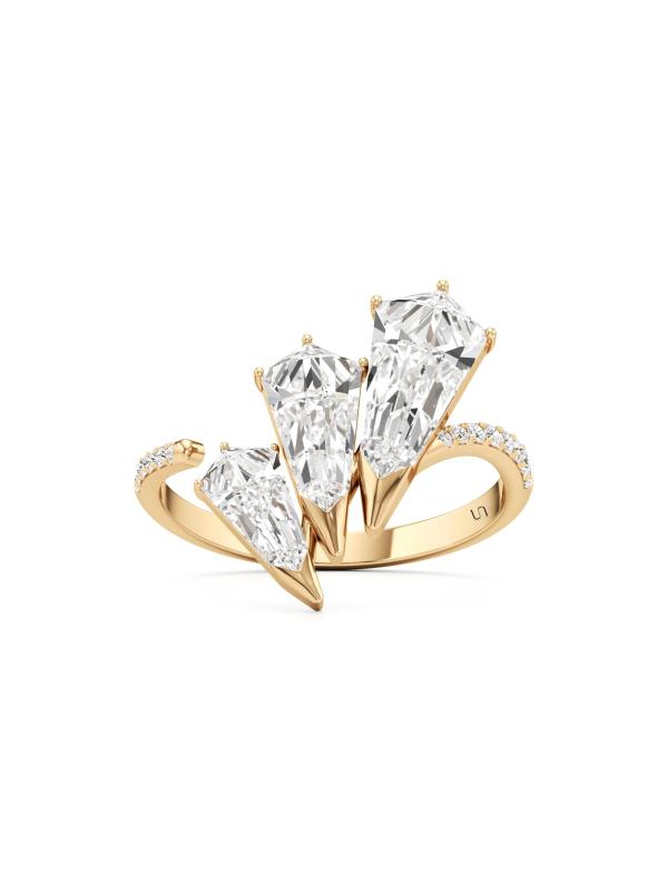 خاتم فينيكس من الذهب الأصفر عيار 18 قيراط والألماس المزروع في المختبر 1.79 TCW