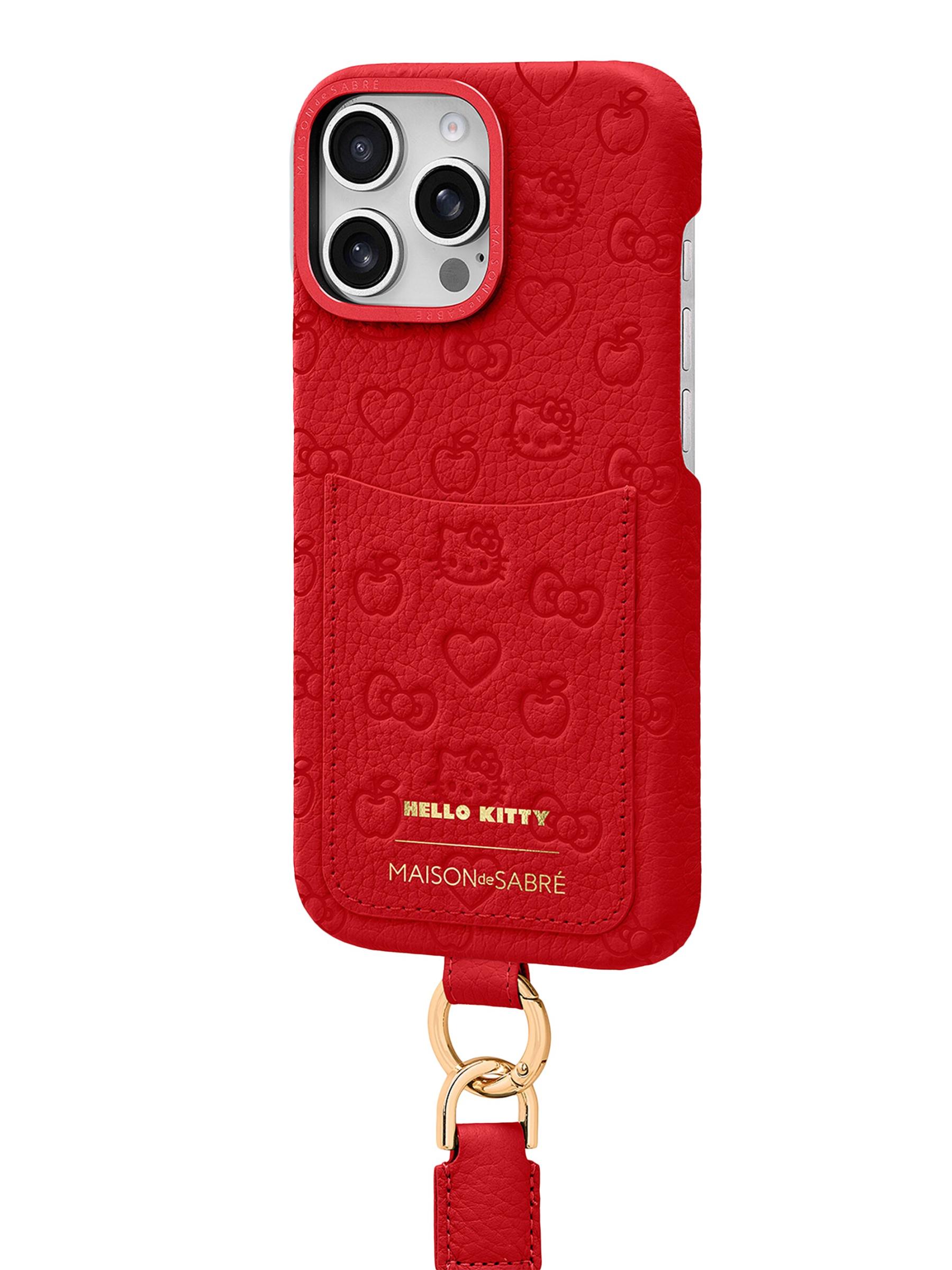 MAISON de SABRÉ HELLO KITTY スリングケース The Sling Phone Case iPhone 16 Pro - Black Caviar (Hello