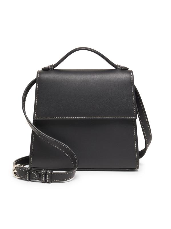 حقيبة جلدية صغيرة بمقبض علوي