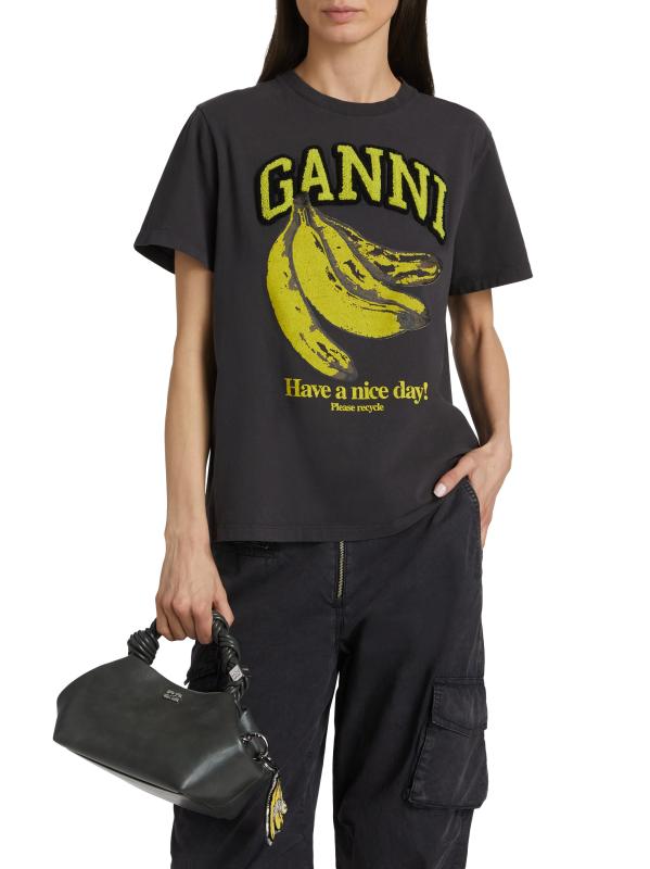 Shop GANNI - Banana Relaxed Cotton T-Shirt | Saks Fifth