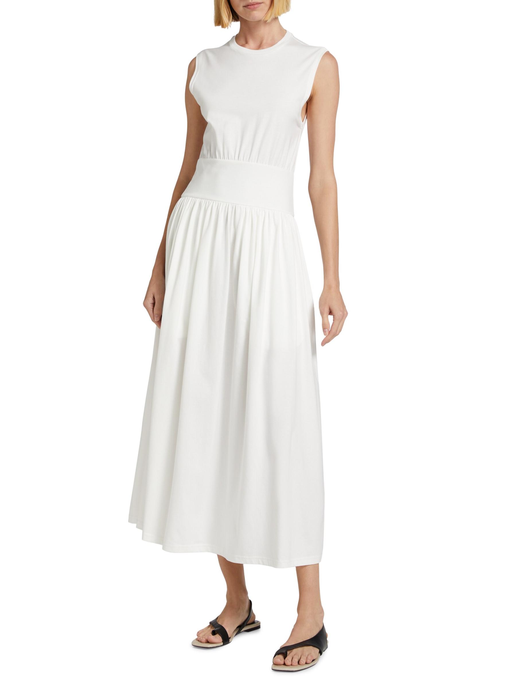TOTEME｜DRESSES (Sleeveless Cotton T-Shirt Dress (242-WR Sleeveless cotton tee dress off white – TOTEME