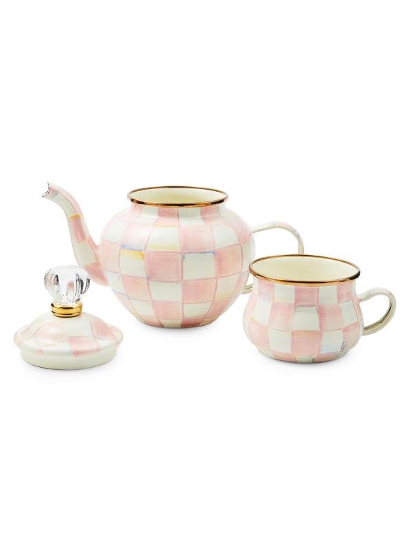 #2: طقم شاي روزي تشيك إيناميل هاي - NO COLOR