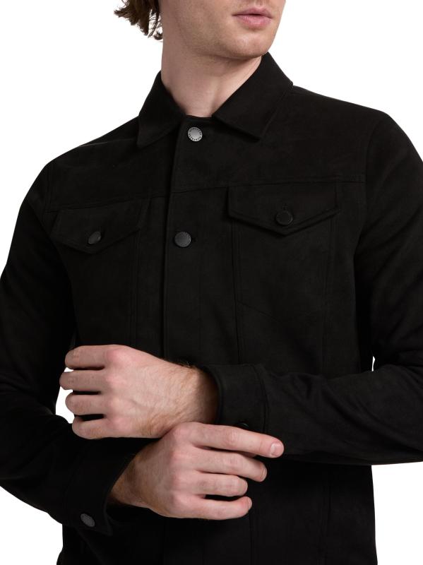 #5: جاكيت كروكر من جلد الغزال من كوبر - جلد الغزال الأسود