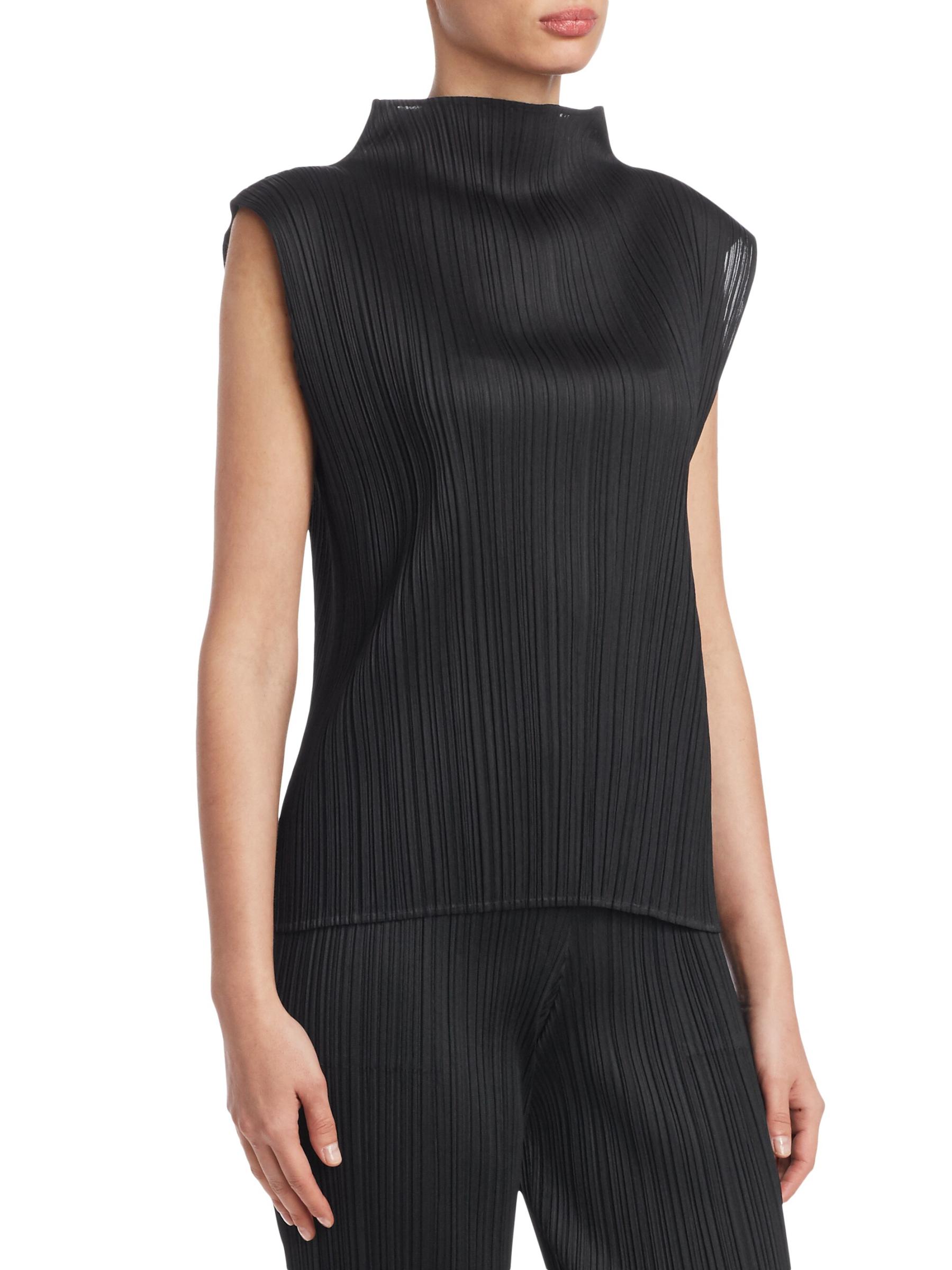 PLEATS PLEASE リブプリーツベーシック　ハイネック Pleats Please Issey Miyake - ベーシック・ハイネック・トップ