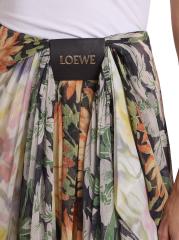 Loewe - 花柄シルク混ドレープワイドパンツ をオンライン購入