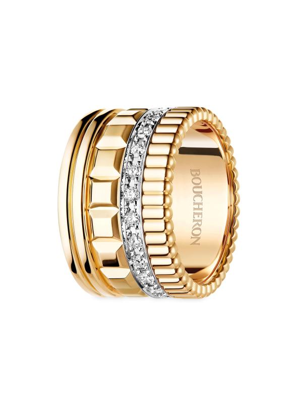 Unisex Quatre Radiant Edition Two-Tone 18K Gold 
0.51 TCW Diamond Ring