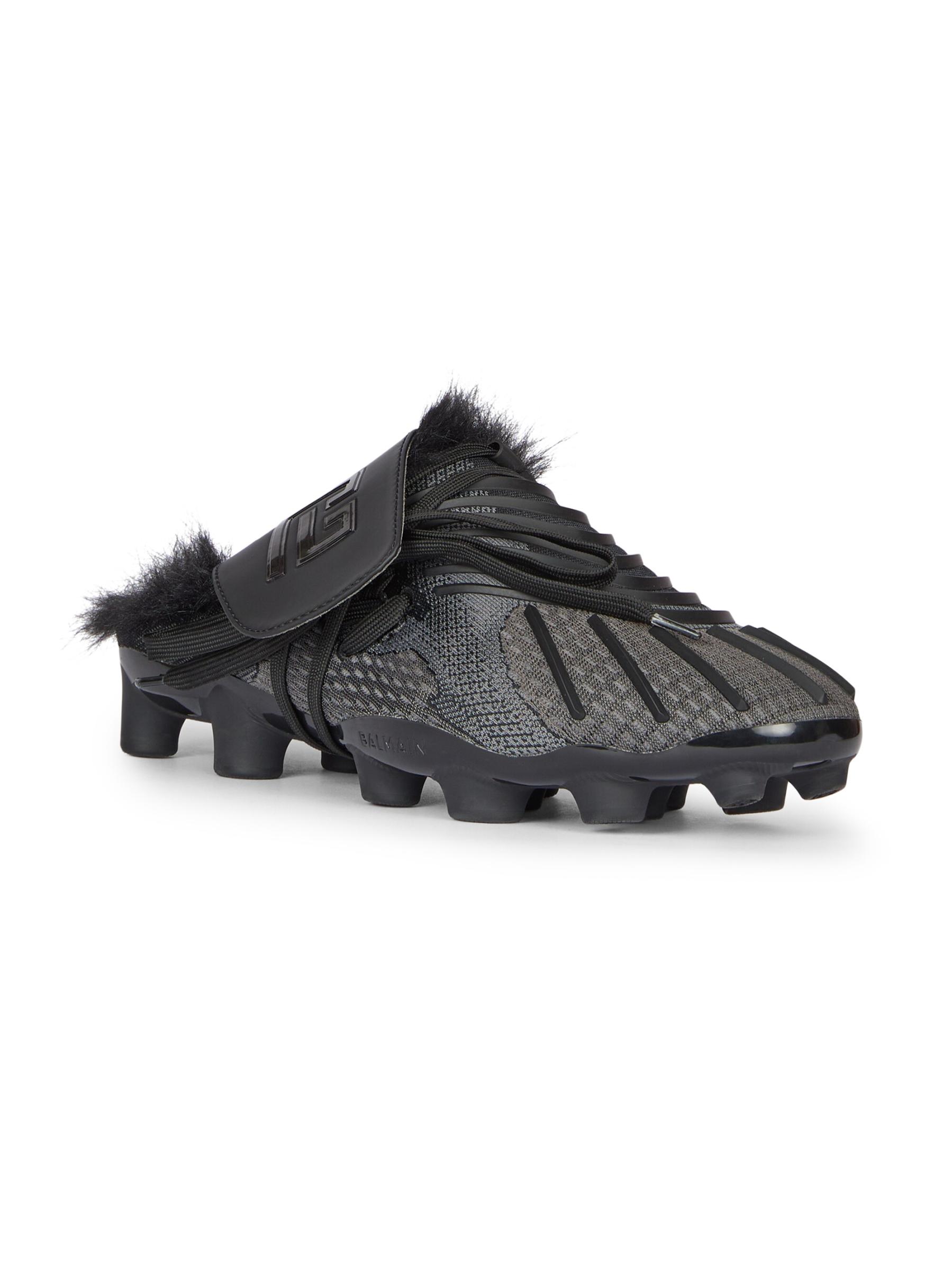 Shop Balmain - Half Time Faux Fur-Trimmed Mules | Saks Fifth