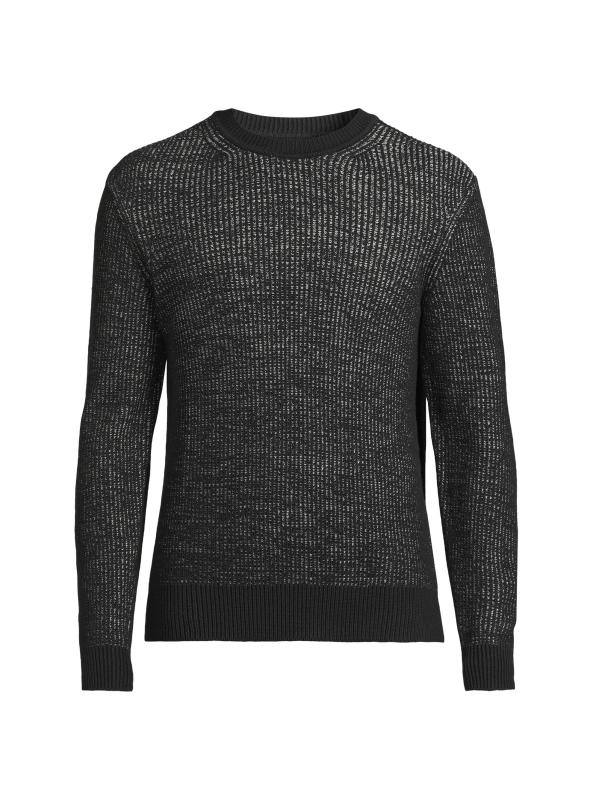 Simon Marled-Knit Crewneck Sweater