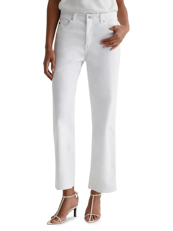 #2: بنطال جينز قصير قصير قابل للتمدد بخصر متوسط من برينلي - أبيض