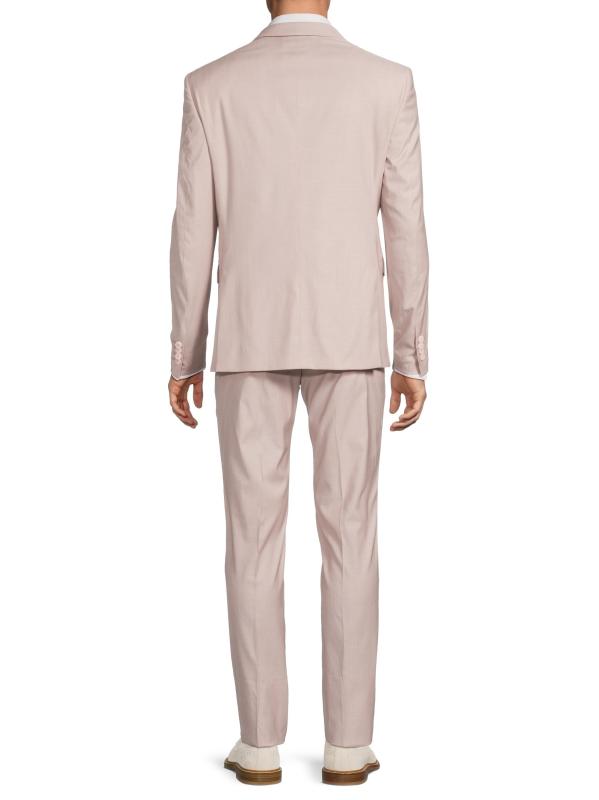 #4: بدلة من مزيج الصوف أحادي الصدر - وردي