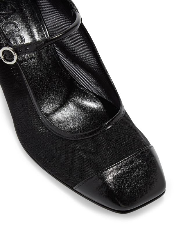 #5: حذاء ماري جين بمقدمة مربعة من ألين ميش - أسود