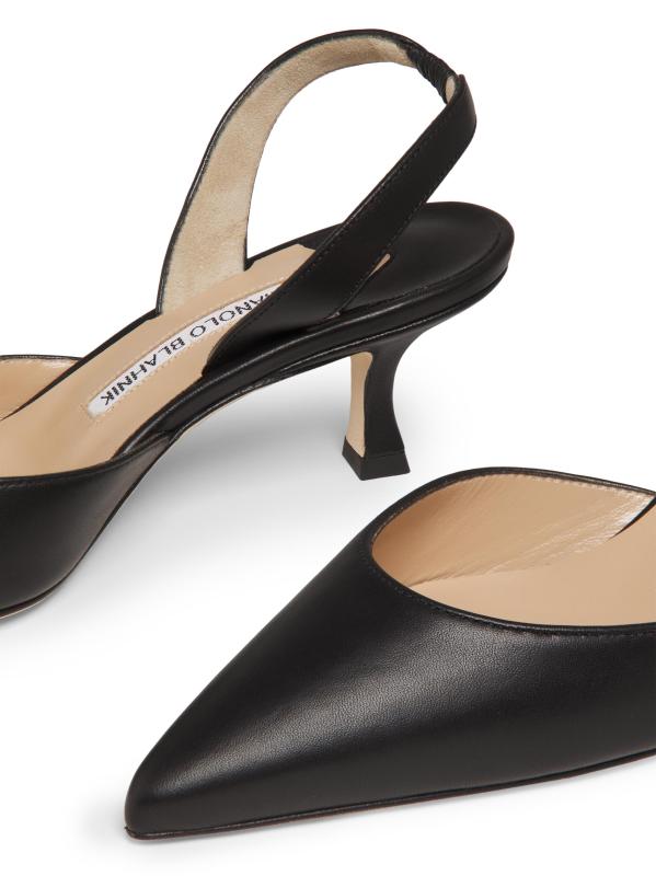 #5: مضخات سلينج باك الجلدية من كارولين 50 مم - أسود