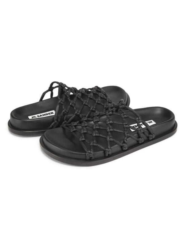 Jil Sander - 編み上げレザーサンダル をオンライン購入 | Saks Fifth